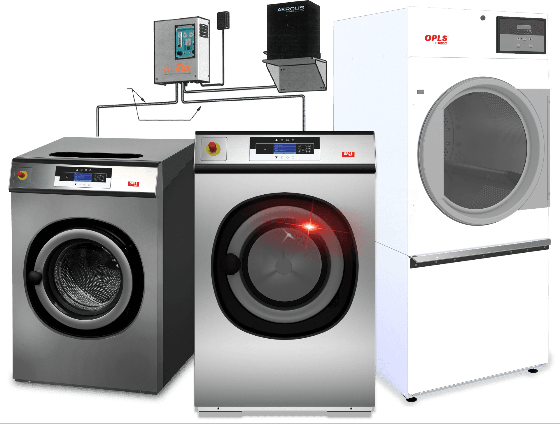 Commercial Laundry Equipment Array PNG Image