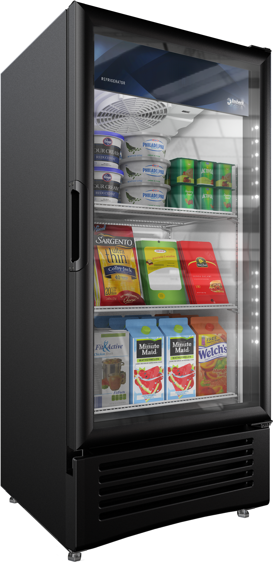 Commercial Single Door Glass Refrigerator PNG Image