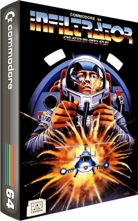 Commodore64 Infiltrator Game Cover Art PNG Image