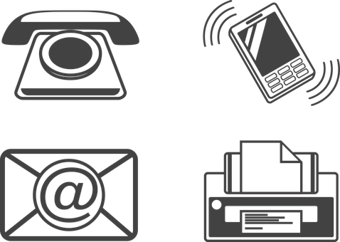 Communication Technology Icons Set PNG Image