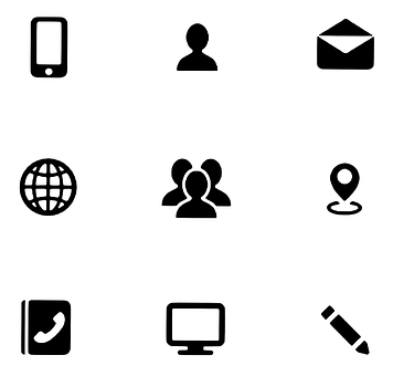 Communicationand Navigation Icons Set PNG Image