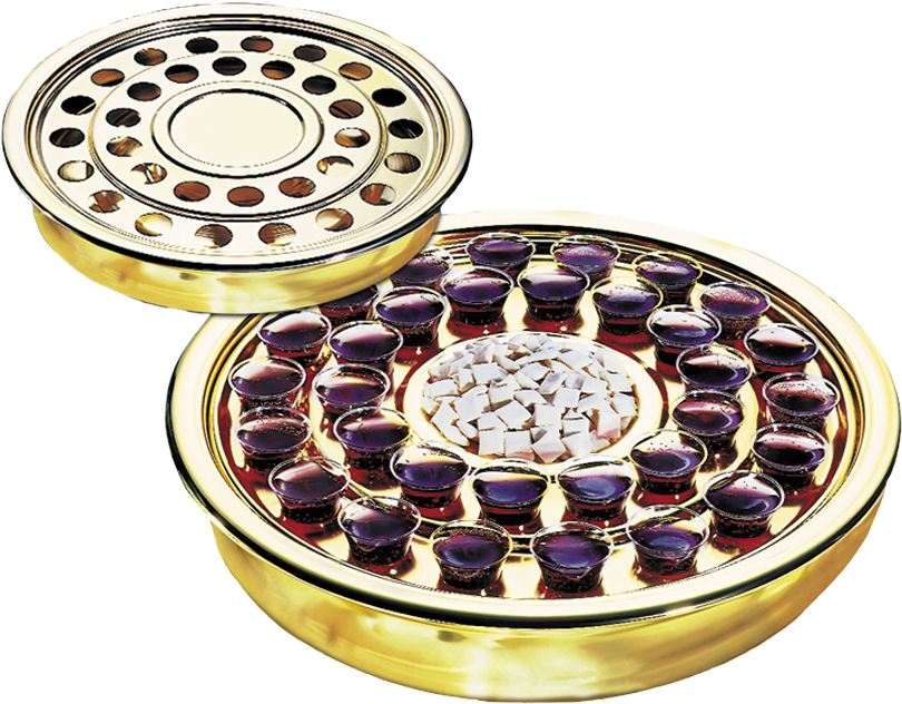 Communion Wafersand Wine Cups PNG Image