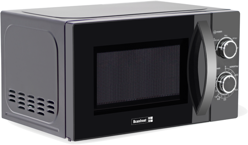 Compact Black Microwave Oven PNG Image