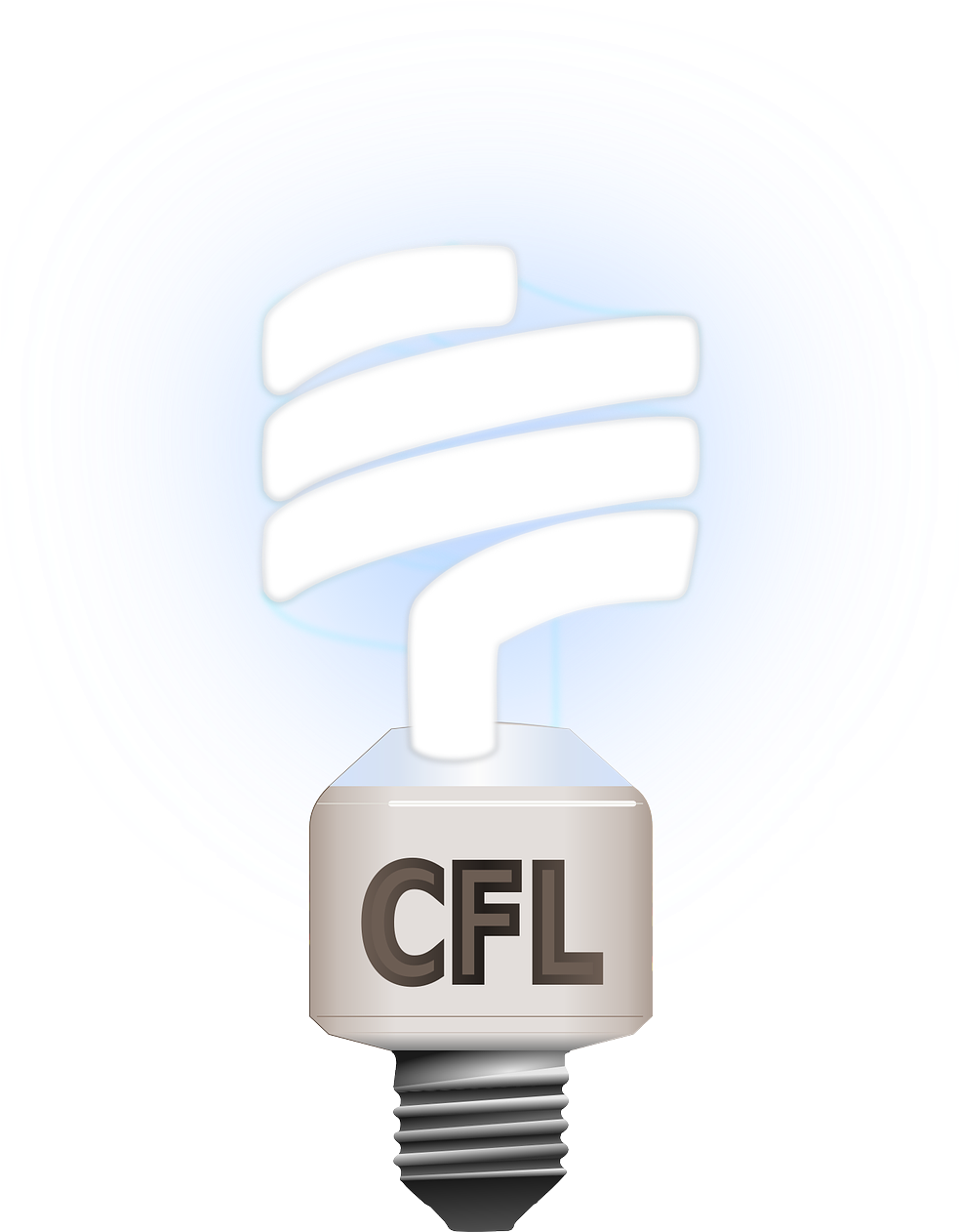 Compact Fluorescent Lightbulb Illustration PNG Image