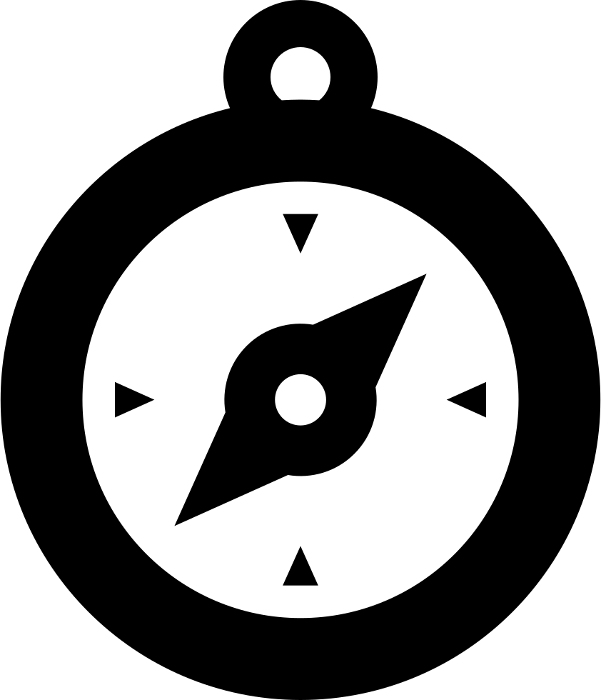 Compass Icon Blackand White PNG Image