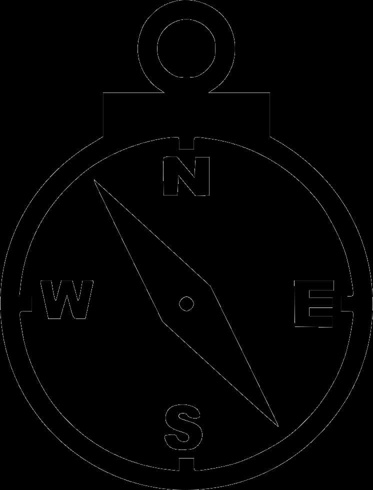 Compass Silhouette Outline PNG Image