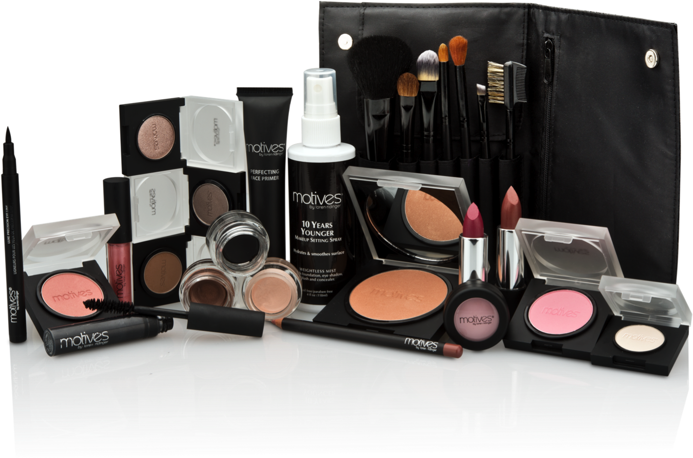 Complete Makeup Kitand Brushes Set PNG Image