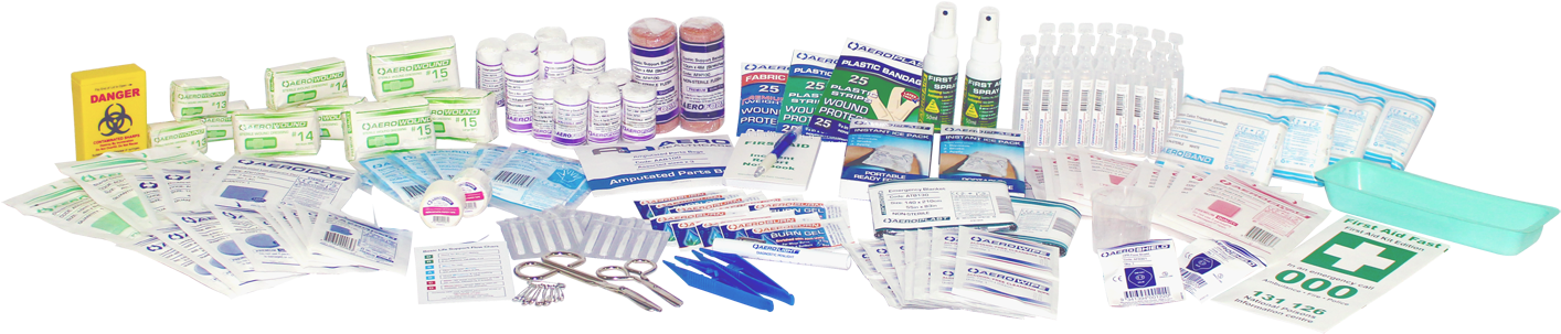 Comprehensive First Aid Kit Contents PNG Image