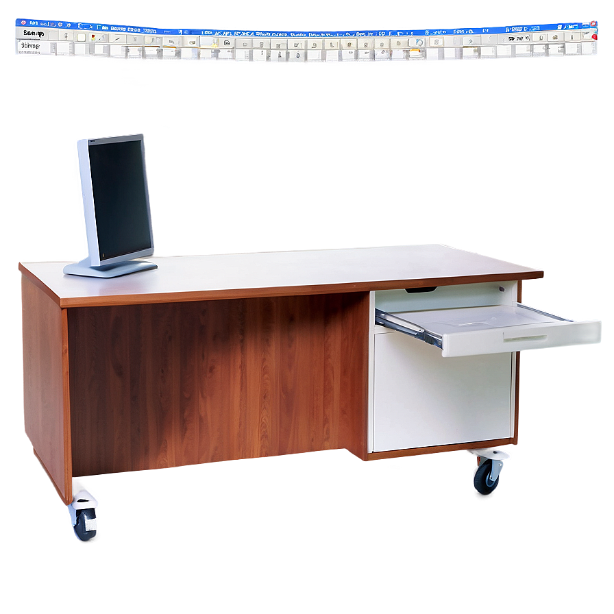 Computer Desk On Wheels Png Gdy PNG Image