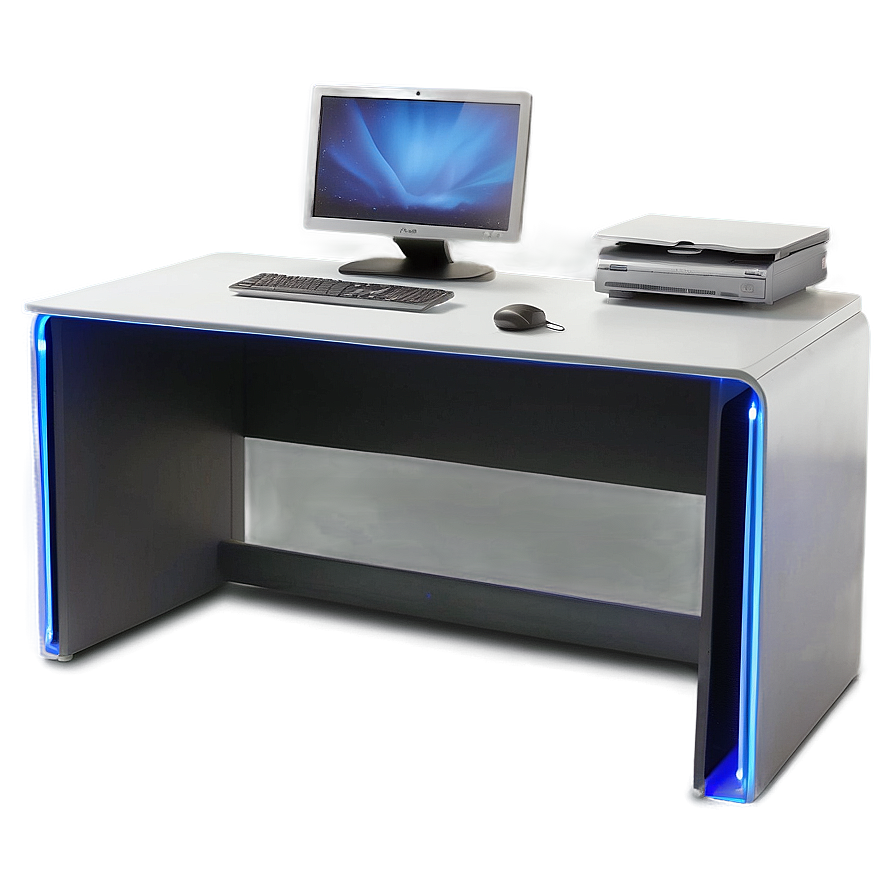 Computer Desk With Led Lights Png 06262024 PNG Image