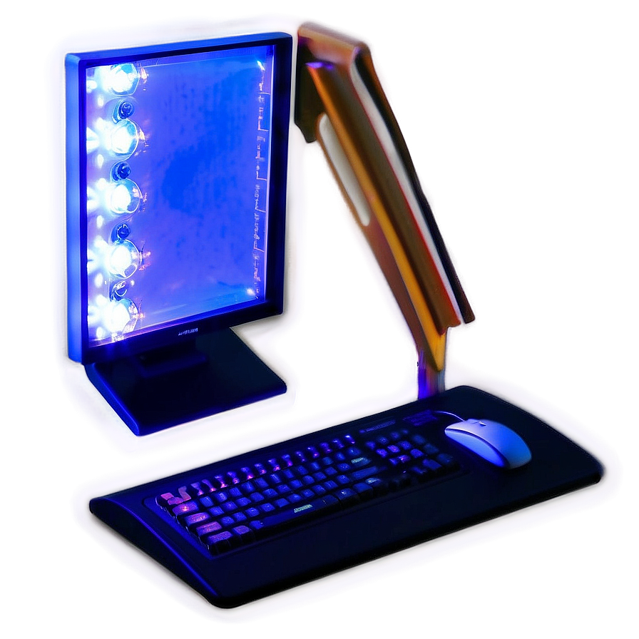 Computer Desk With Led Lights Png 81 PNG Image