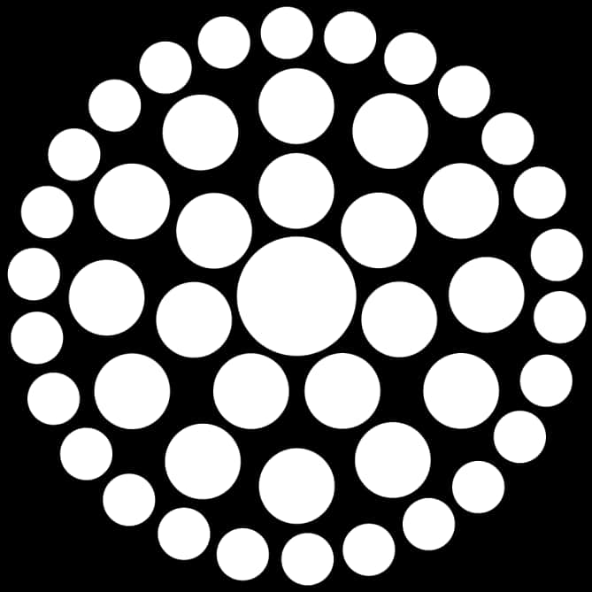 Concentric Circles Blackand White Pattern PNG Image