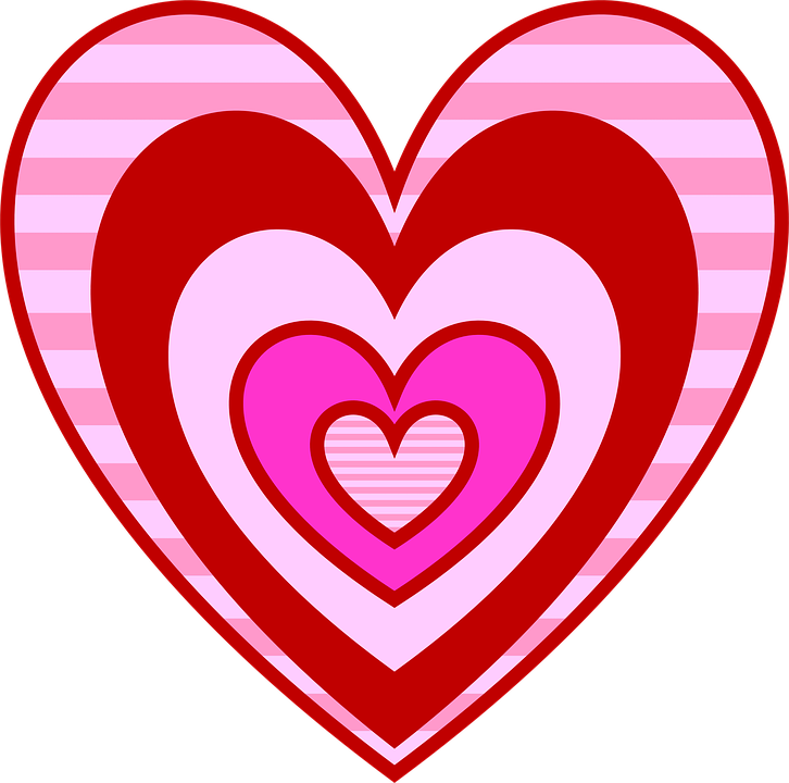 Concentric Hearts Valentines Graphic PNG Image