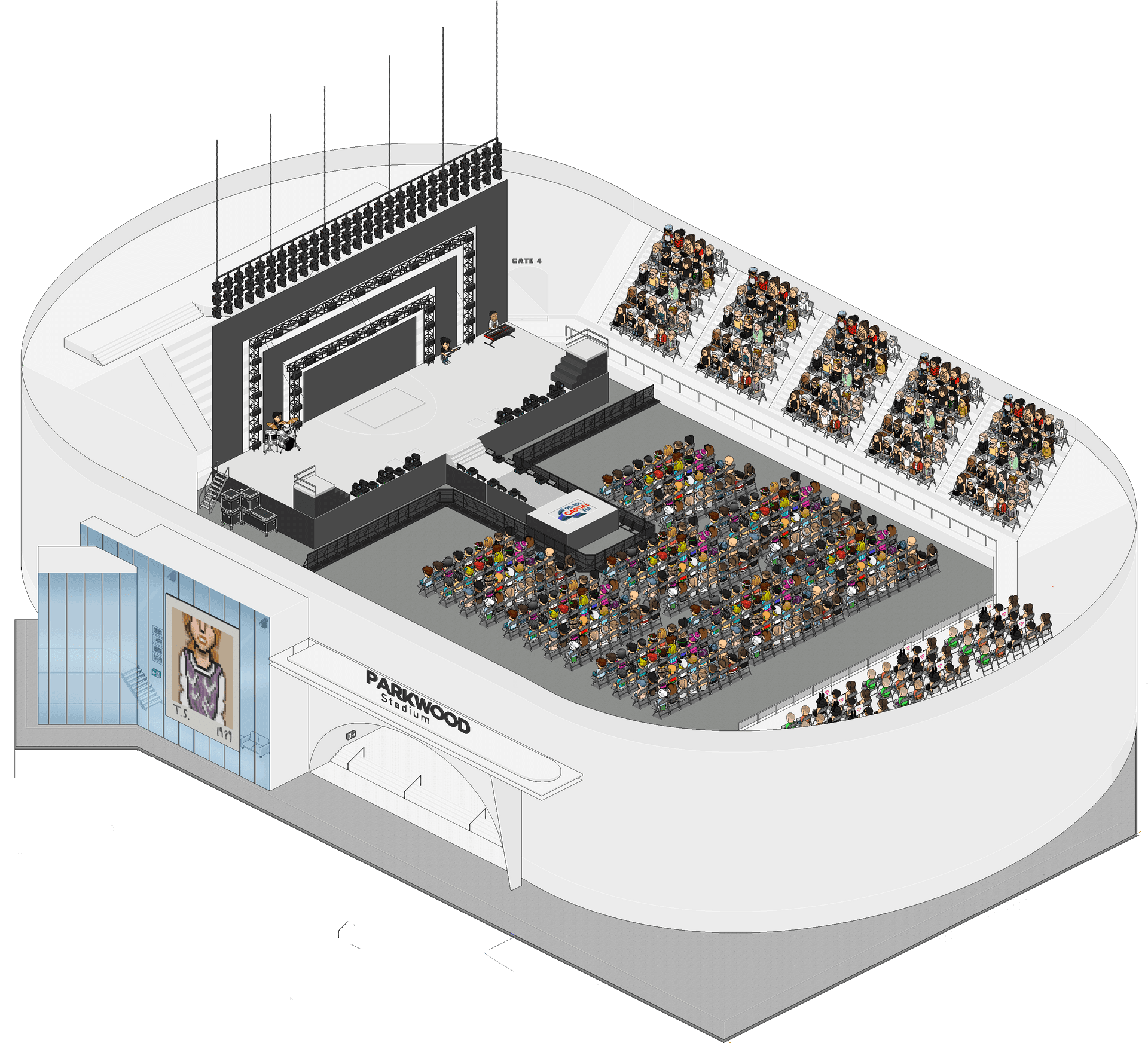 Concert Stage Design Isometric View PNG Image