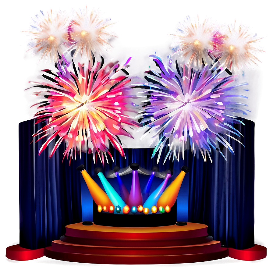 Concert Stage With Fireworks Png 38 PNG Image