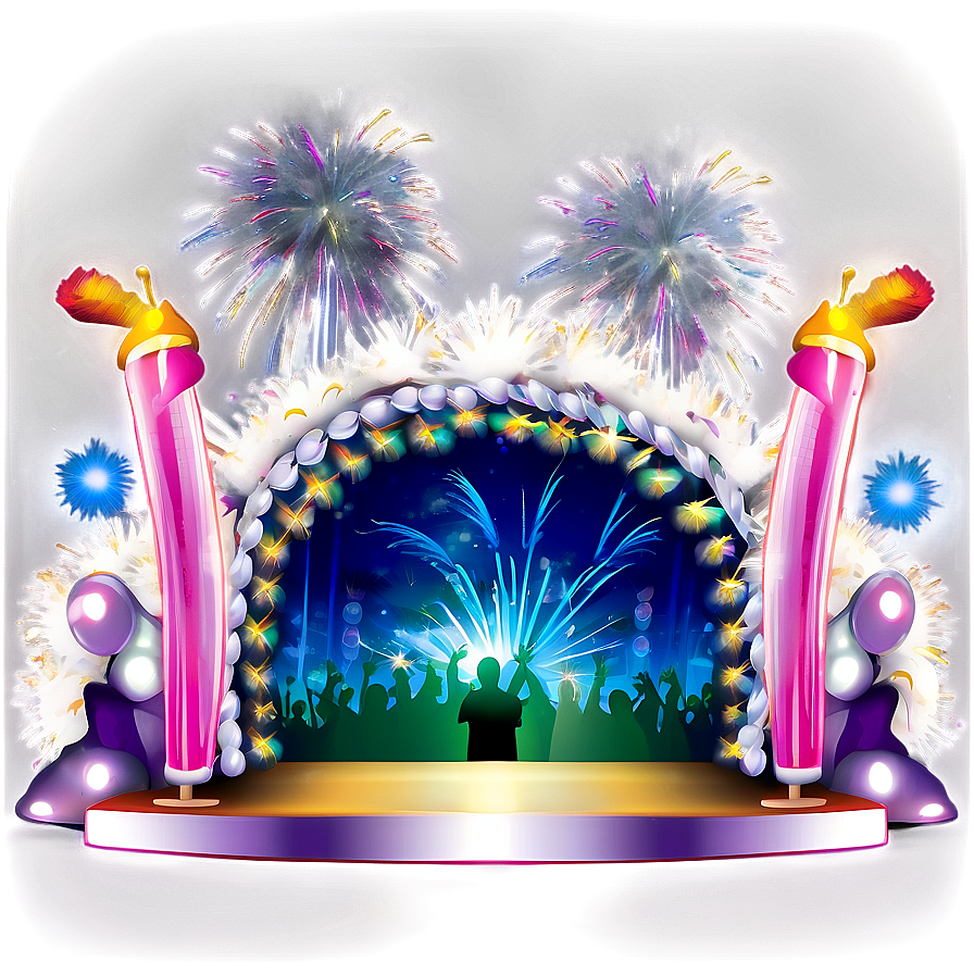 Concert Stage With Fireworks Png 95 PNG Image