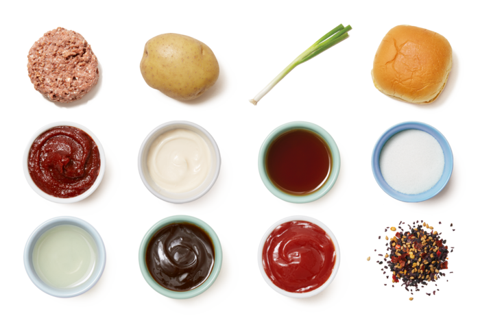 Condimentsand Snacks Top View PNG Image