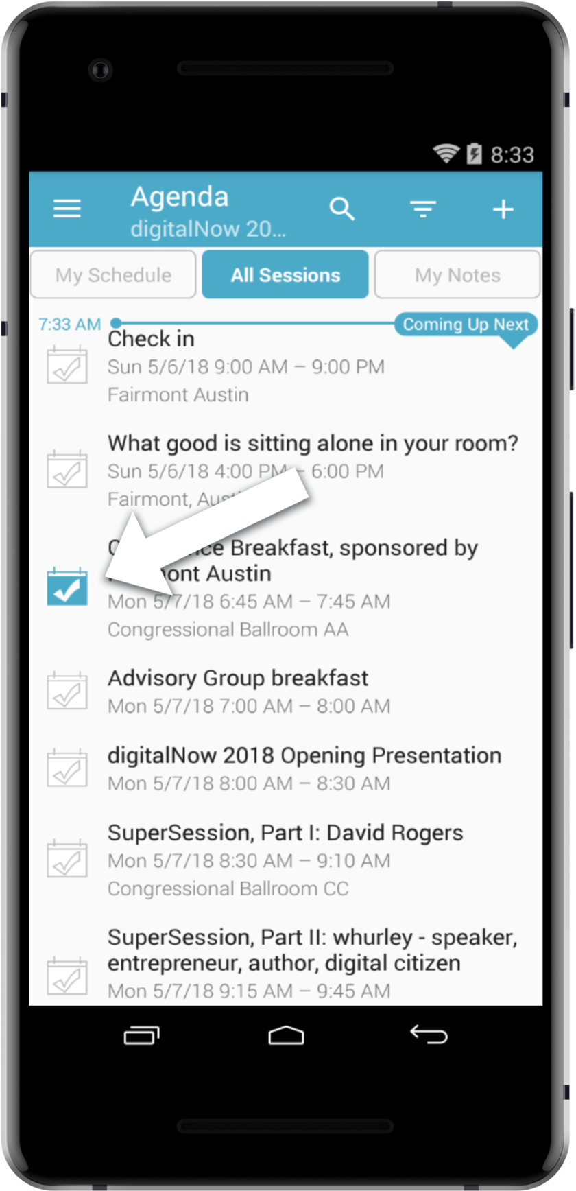 Conference Agenda Mobile App Screen PNG Image