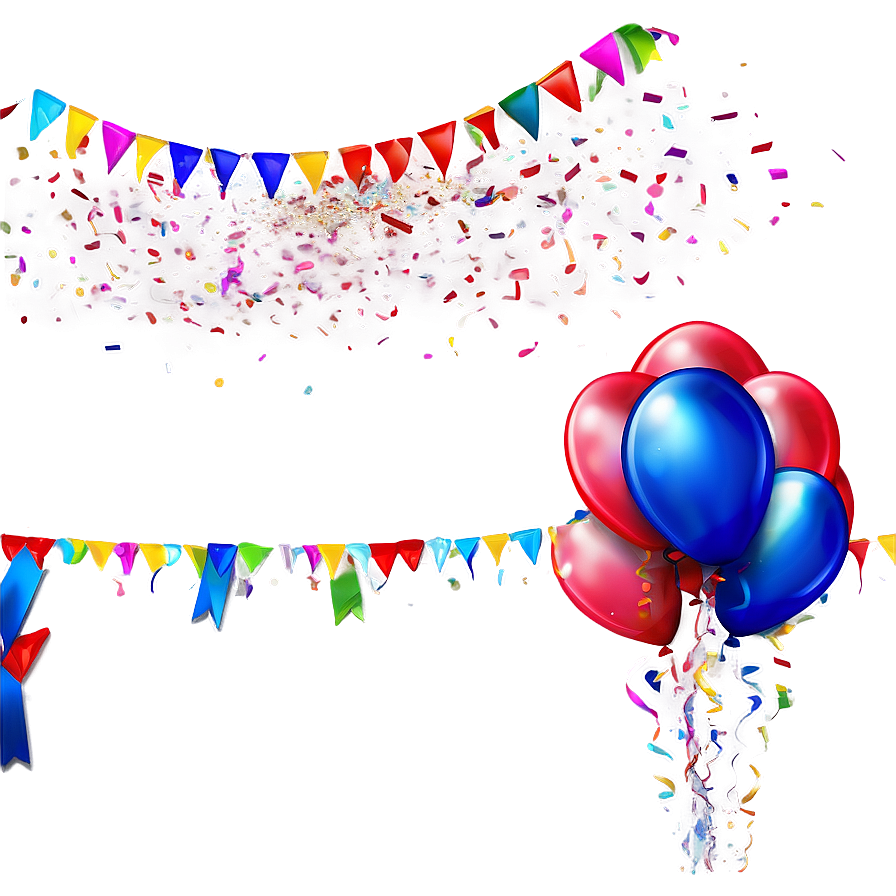 Confetti Explosion Birthday Banner Png Ehu PNG Image