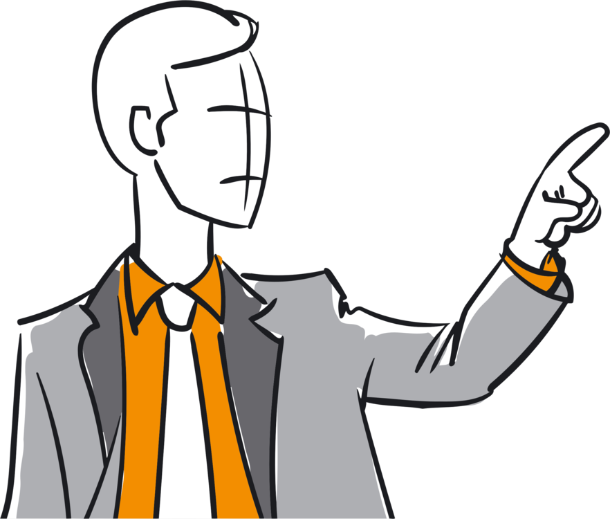 Confident Businessman Pointing PNG Image