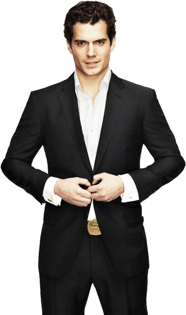 Confident Businessmanin Black Suit PNG Image