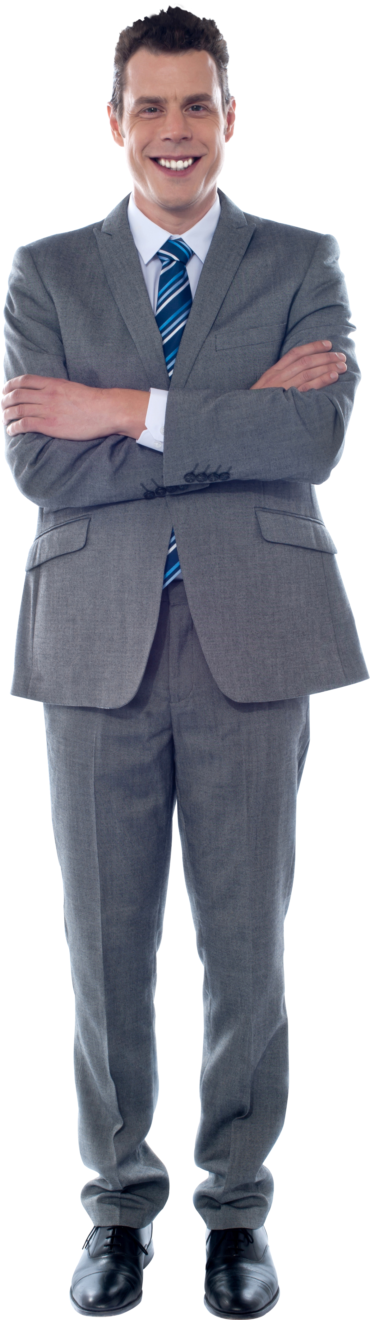 Confident Businessmanin Grey Suit.png PNG Image