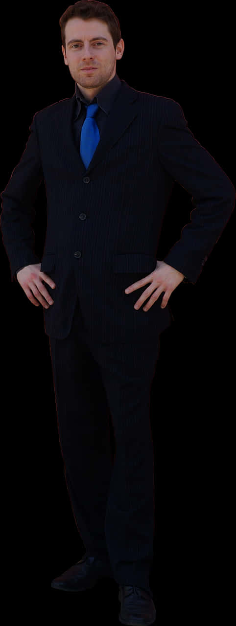 Confident Businessmanin Suit PNG Image