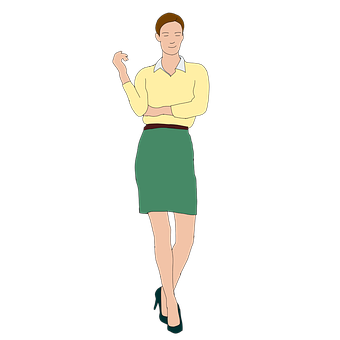 Confident Businesswoman Cartoon PNG Image