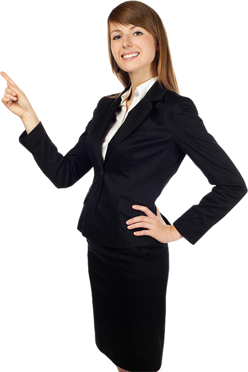 Confident Businesswoman Pointing PNG Image