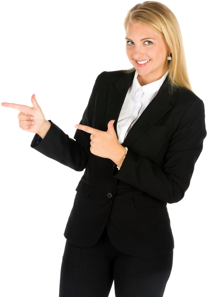 Confident Businesswoman Pointing PNG Image