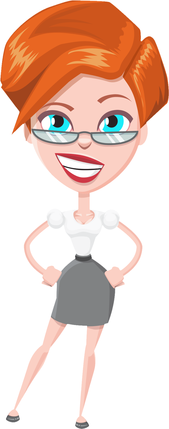 Confident Cartoon Businesswoman.png PNG Image