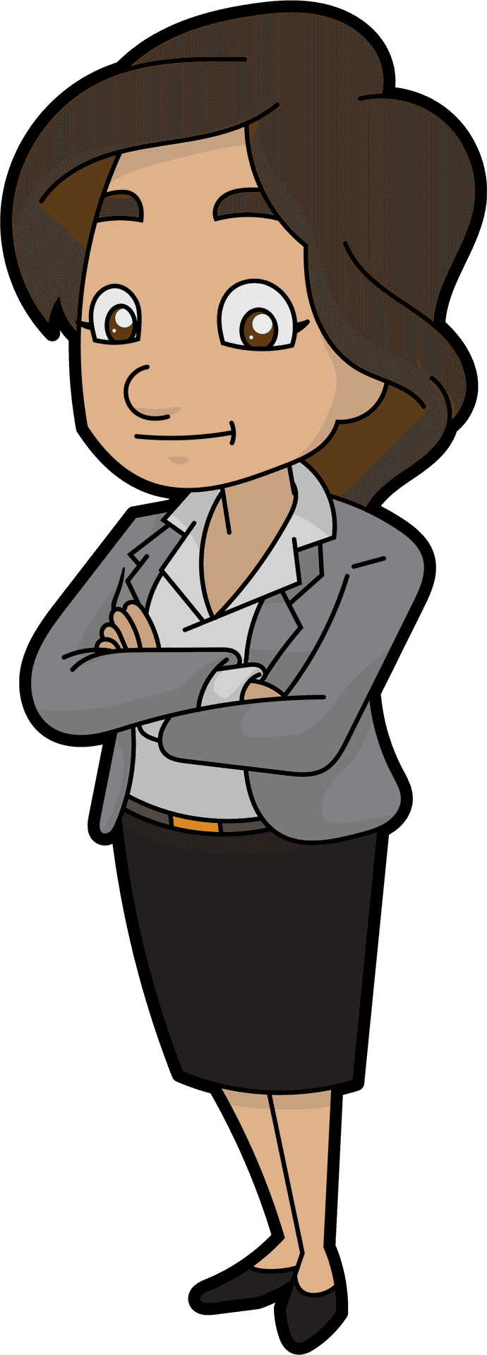 Confident Cartoon Businesswoman.png PNG Image