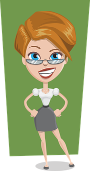 Confident Cartoon Girl Character PNG Image