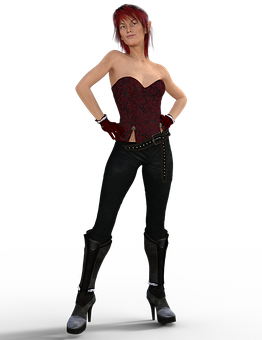 Confident Elfin Modern Outfit PNG Image