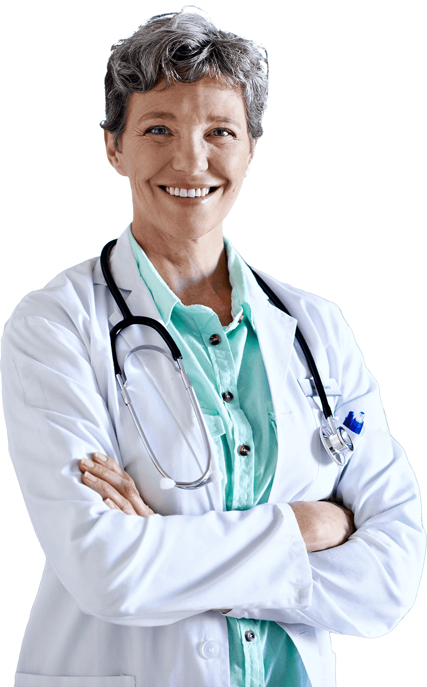 Confident Female Doctor Portrait PNG Image