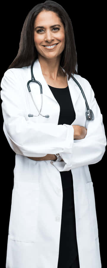 Confident Female Doctor Standing PNG Image