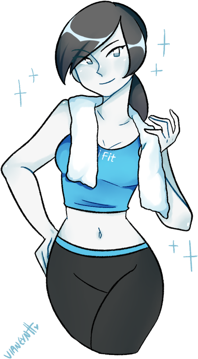 Confident Fitness Anime Character PNG Image