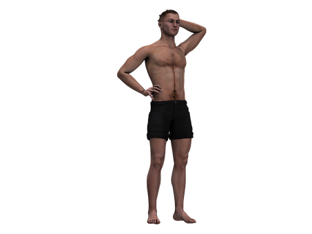 Confident Man Pose Black Background PNG Image