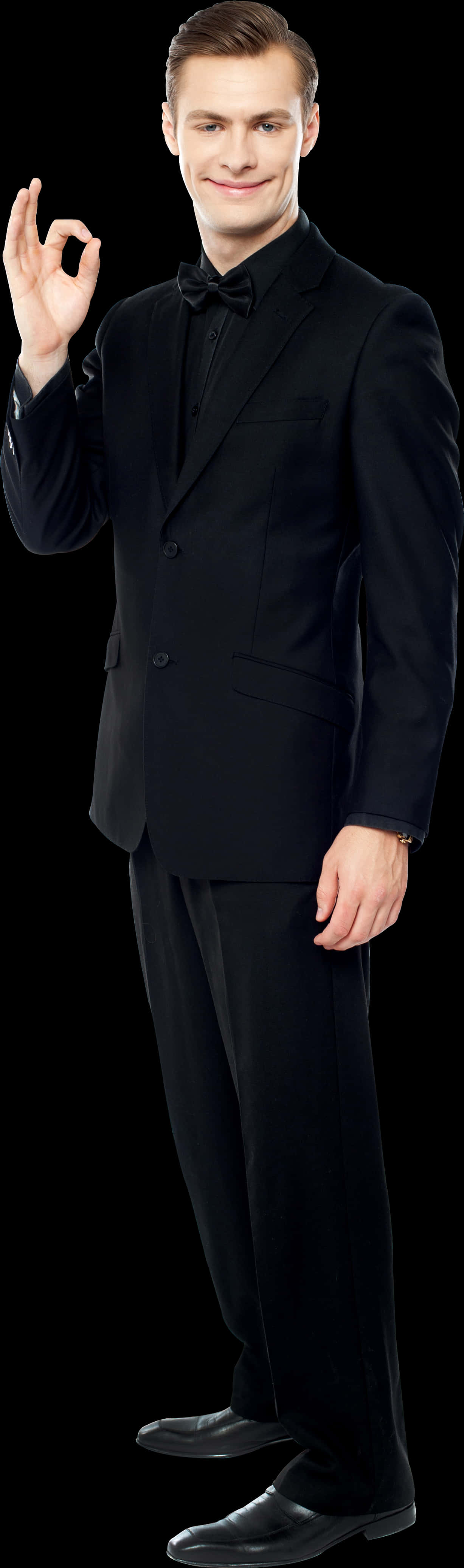 Confident Manin Black Suit PNG Image