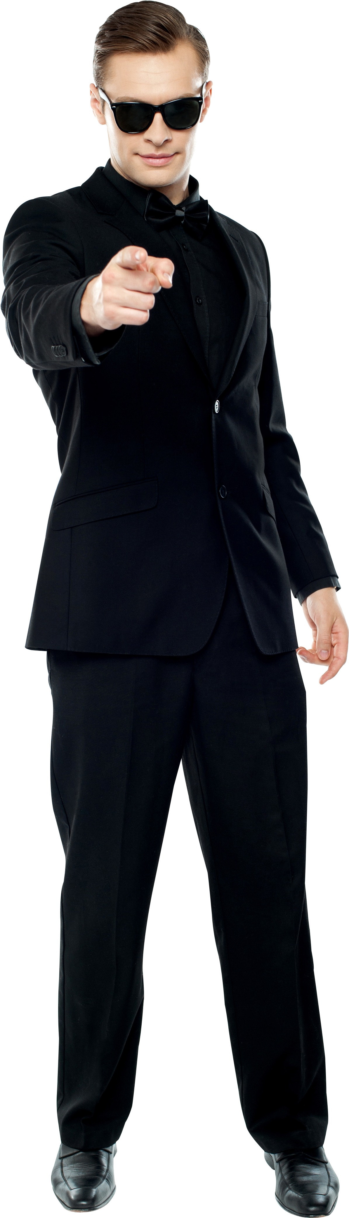 Confident Manin Black Suit PNG Image