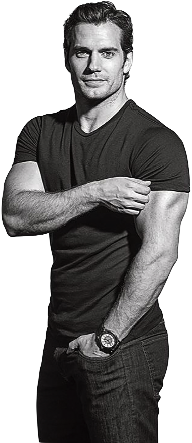 Confident Manin Black Tee PNG Image