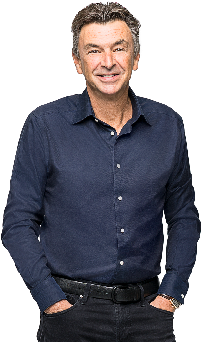 Confident Manin Blue Shirt PNG Image