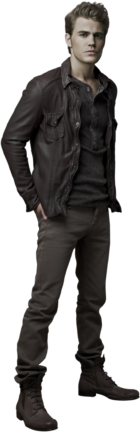 Confident Manin Leather Jacket PNG Image