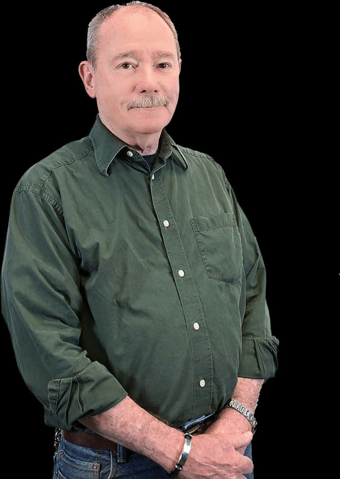 Confident Mature Man Standing PNG Image