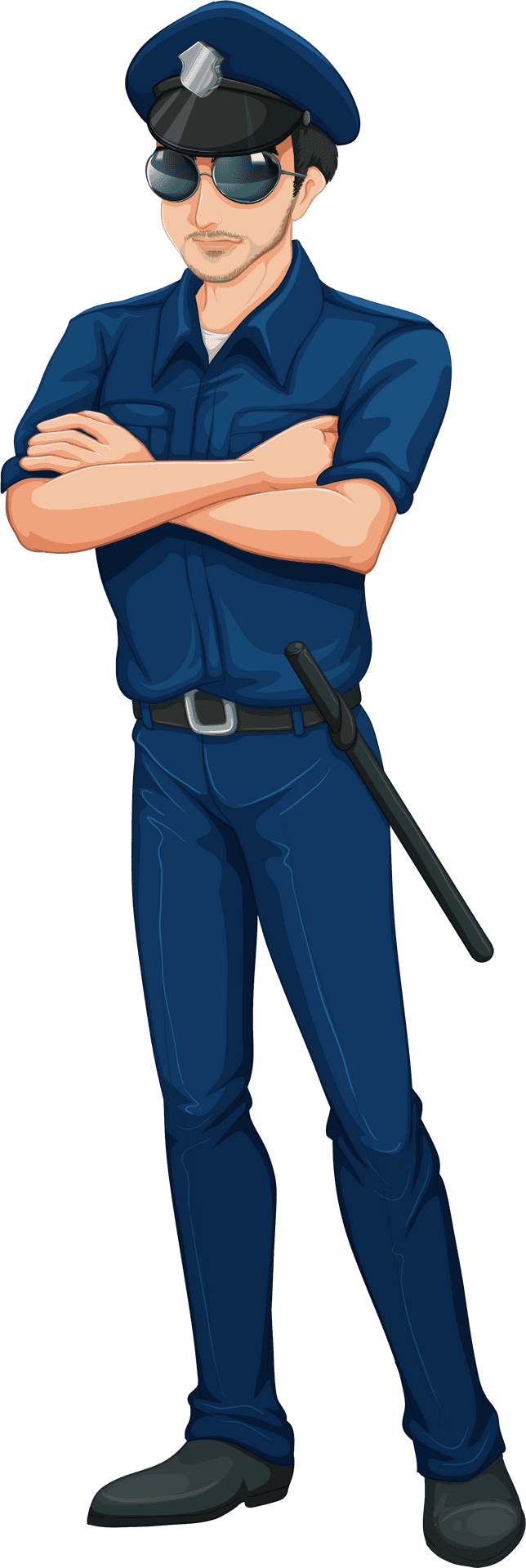 Confident Policeman Illustration PNG Image