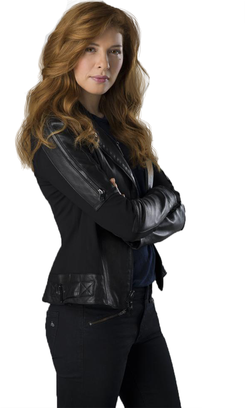 Confident Redheadin Leather Jacket PNG Image