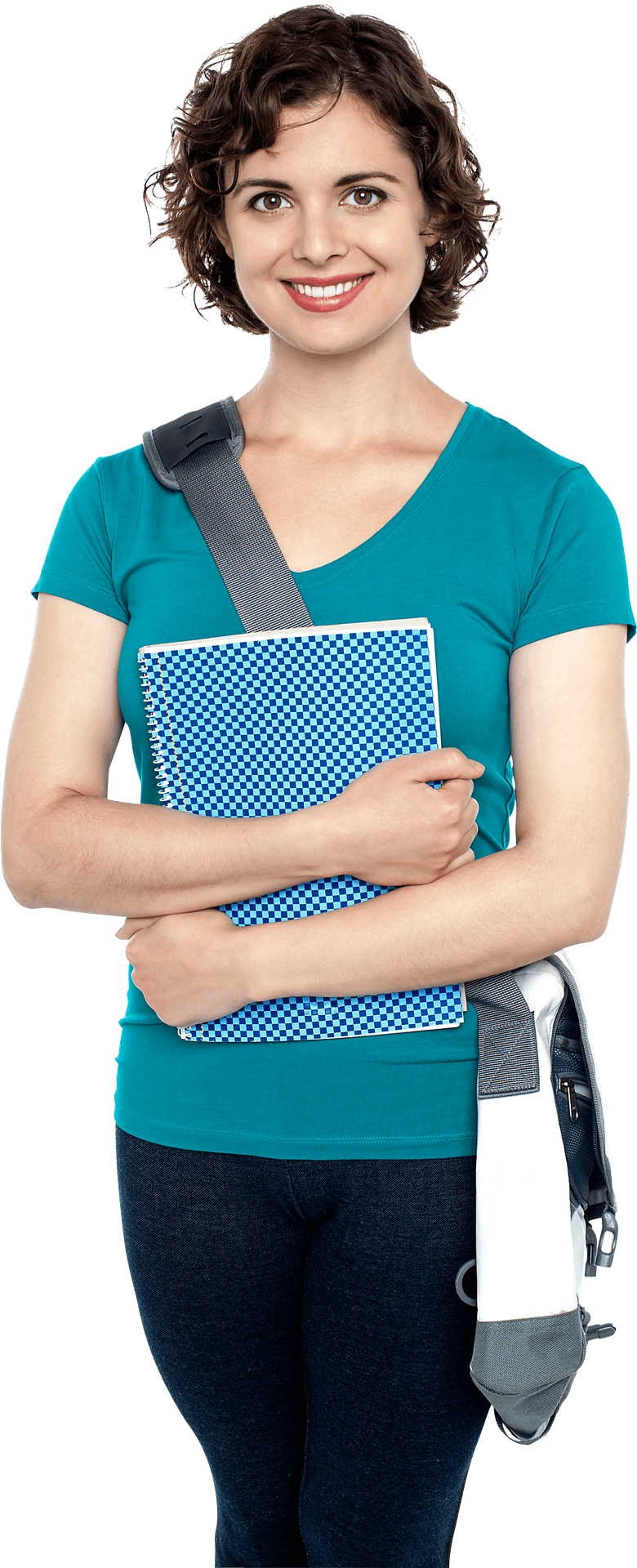 Confident Studentwith Notebooks PNG Image