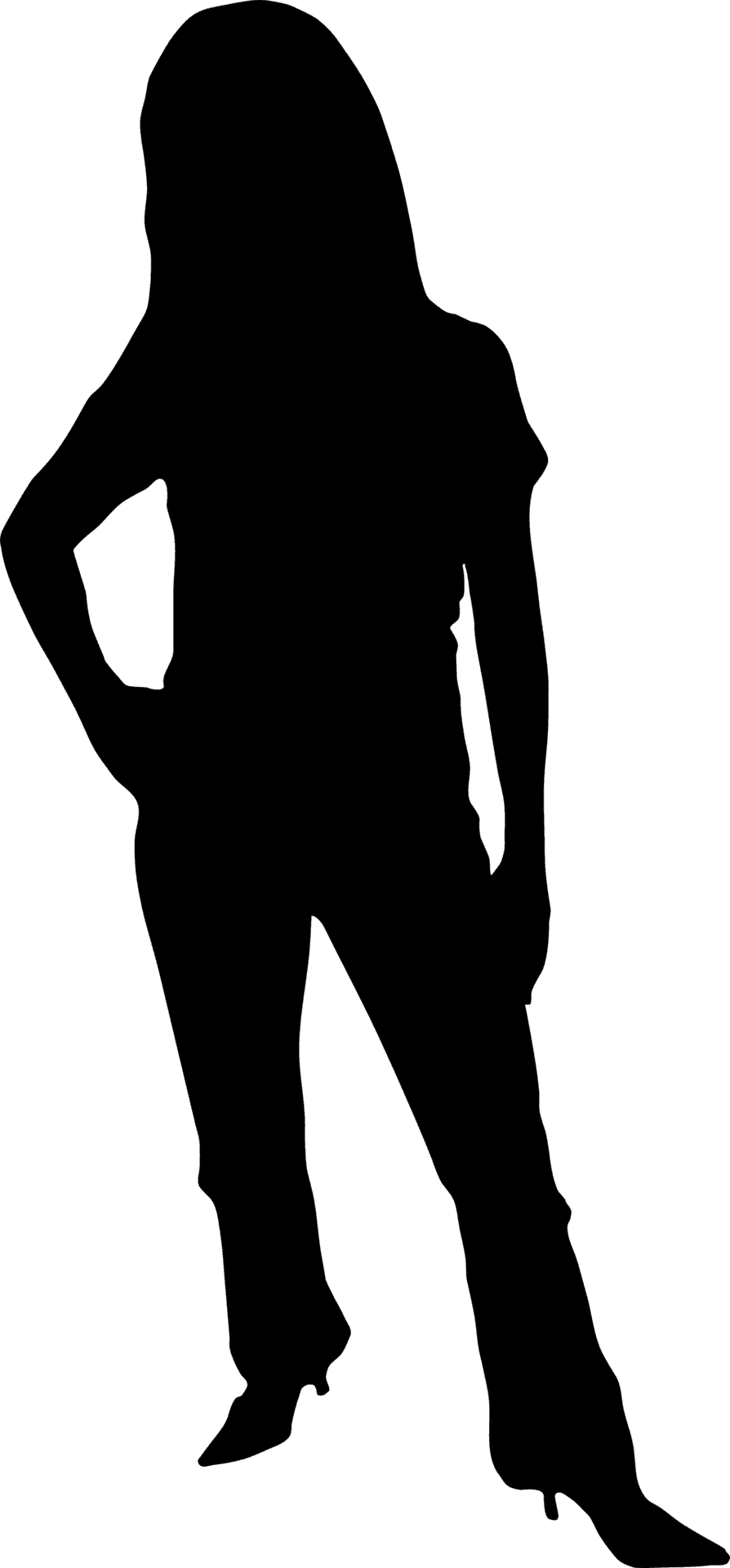 Confident Woman Silhouette PNG Image