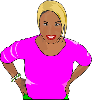 Confident Woman Vector Illustration PNG Image