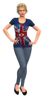 Confident3 D Animated Woman Pose PNG Image